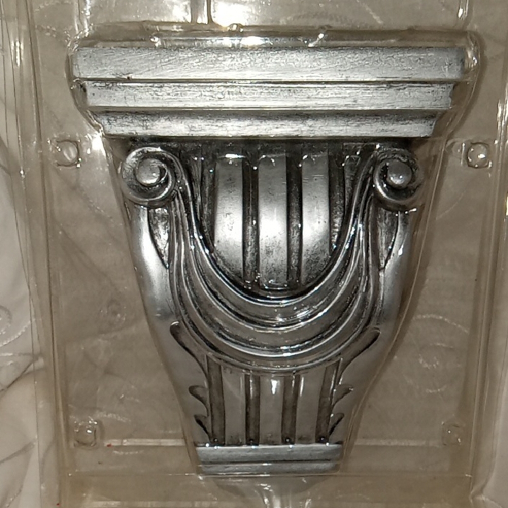 Vintage Silver Curtain Window Pediment